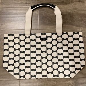 Black/White Kate Spade Canvas Tote with bow design